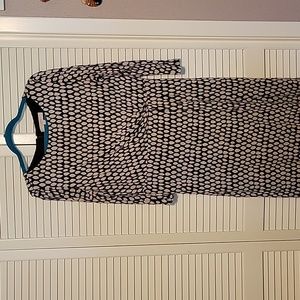 Loft 3/4 sleeve fully lined rayon dress, size L.
